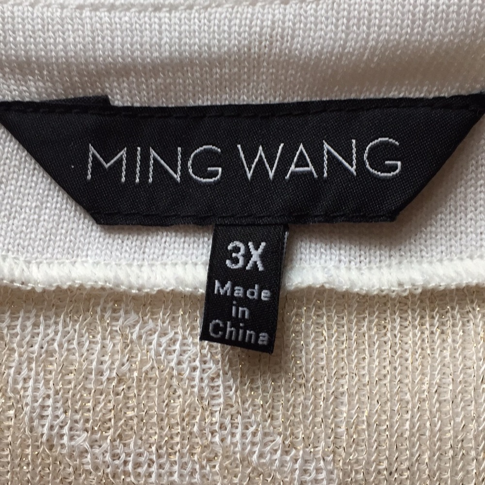 Ming Wang Open blazer/single hook @neck White/gold - Picture 6 of 8